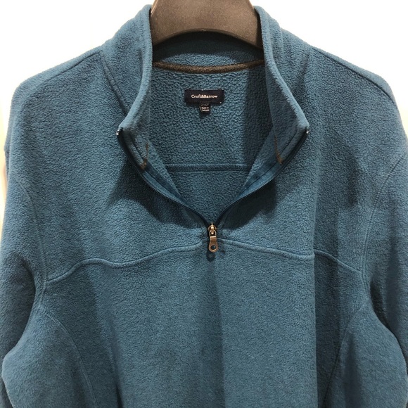 Men’s 2XL Croft and Barrow Teal long sleeve partial zip collared sweatshirt - Picture 17 of 17